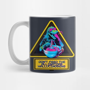 Don't Feed the Vaporwave Hipster Space Lizard Spaghetti - Cool T-Shirt Mug